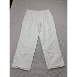 Sean John Pants Mens 38 X 32 White Linen Blend Beachy Preppy Pleated Front